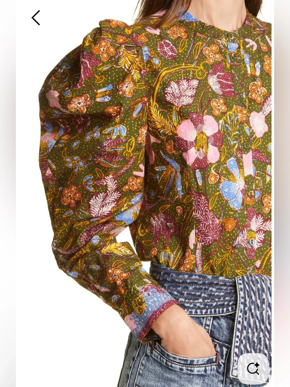 Ulla Johnson Willa Puff Sleeve Cotton Blouse Size 6